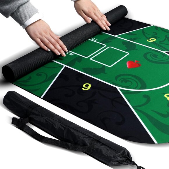 Texas Hold'Em Poker Mat Portable Rubber Poker Table Top Water Waterproof,(1 Set) - Picture 5 of 6